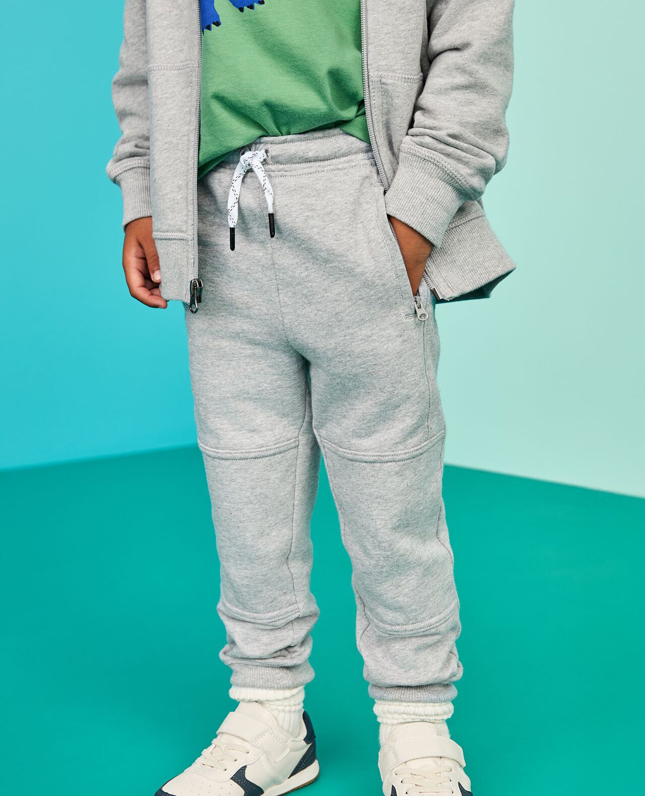 Slim Fit French Terry Double Knee Sweatpants - Image 3
