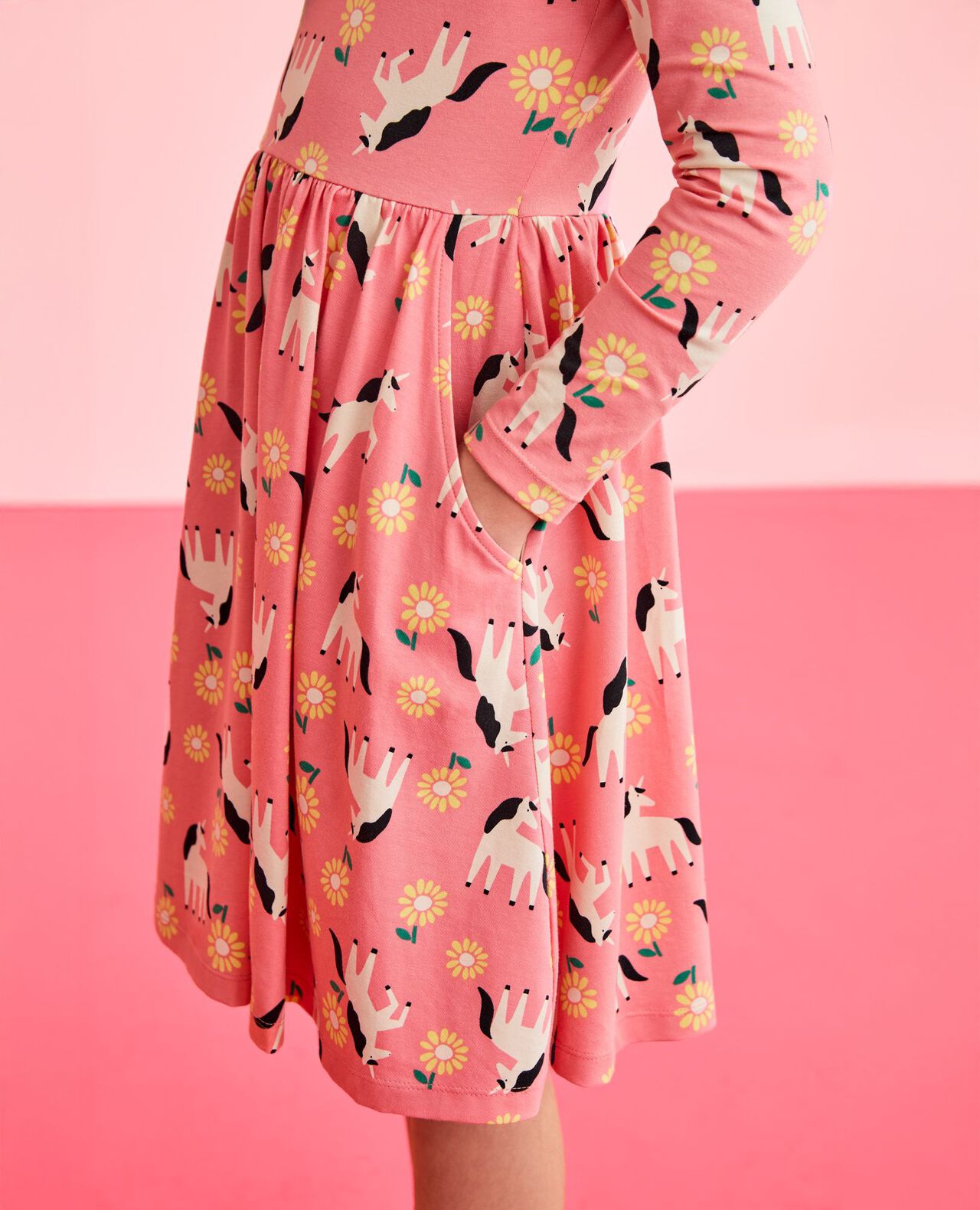 Long Sleeve Skater Dress with Pockets - Image 4