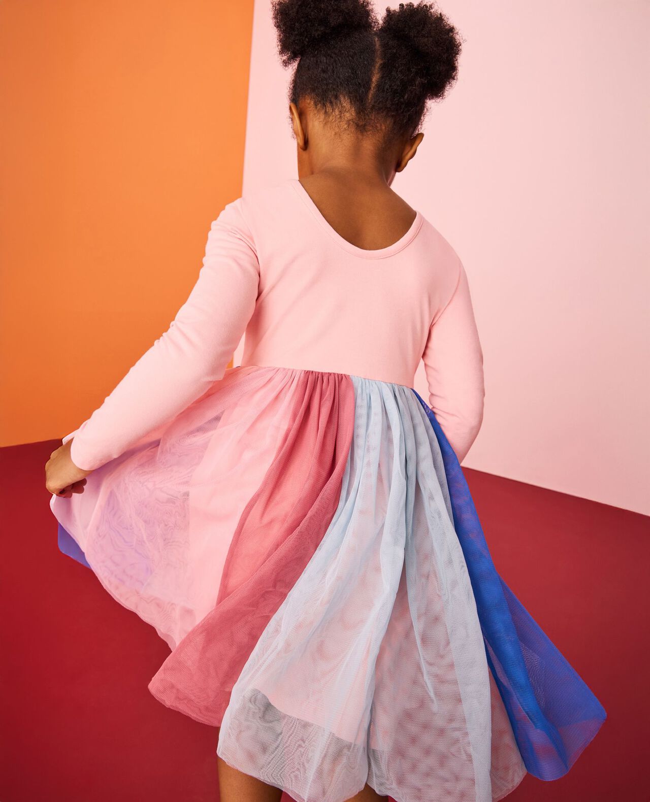 Long Sleeve Tulle Rainbow Dress - Image 5