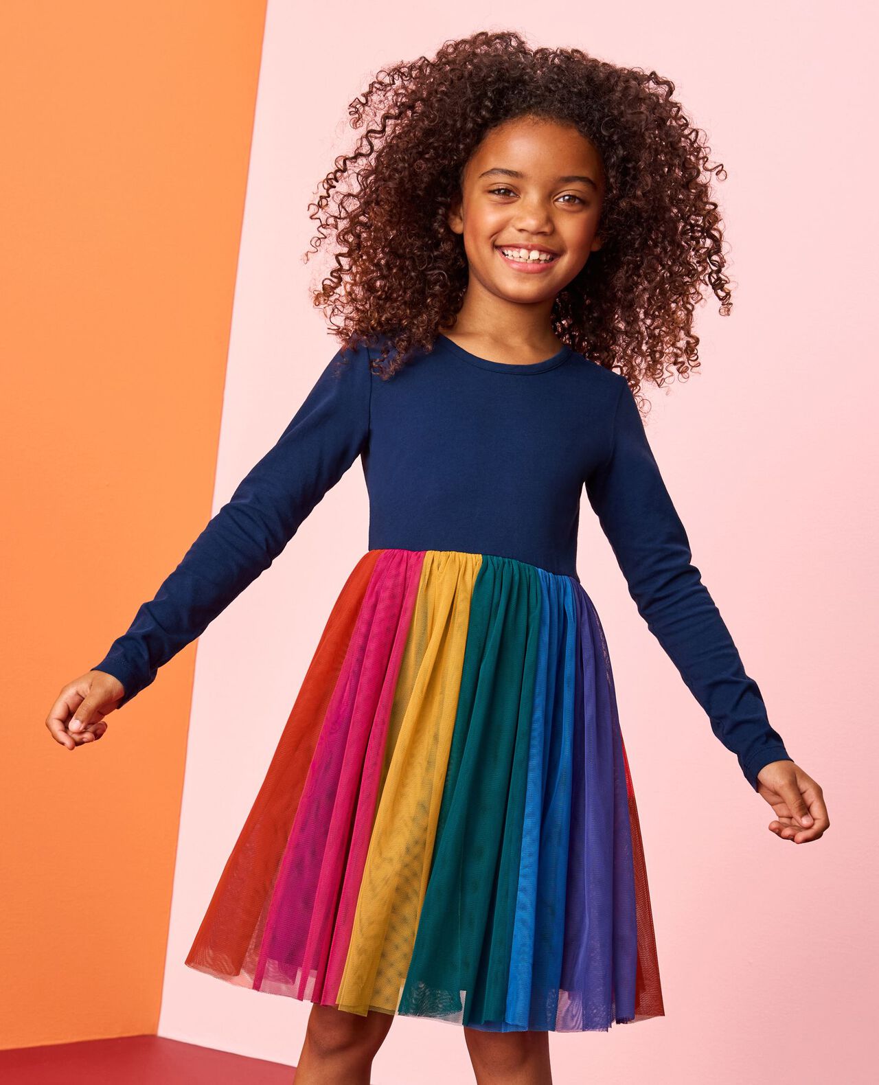 Long Sleeve Tulle Rainbow Dress - Image 4