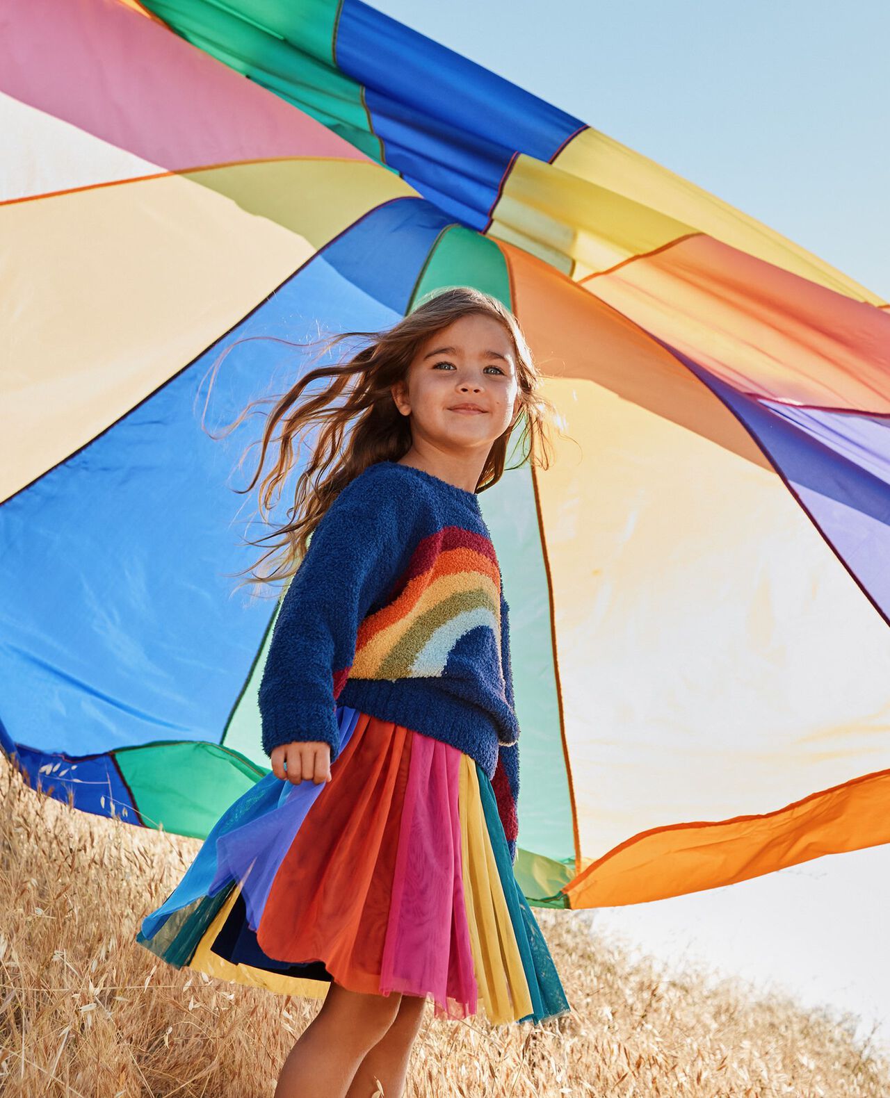 Long Sleeve Tulle Rainbow Dress - Image 8