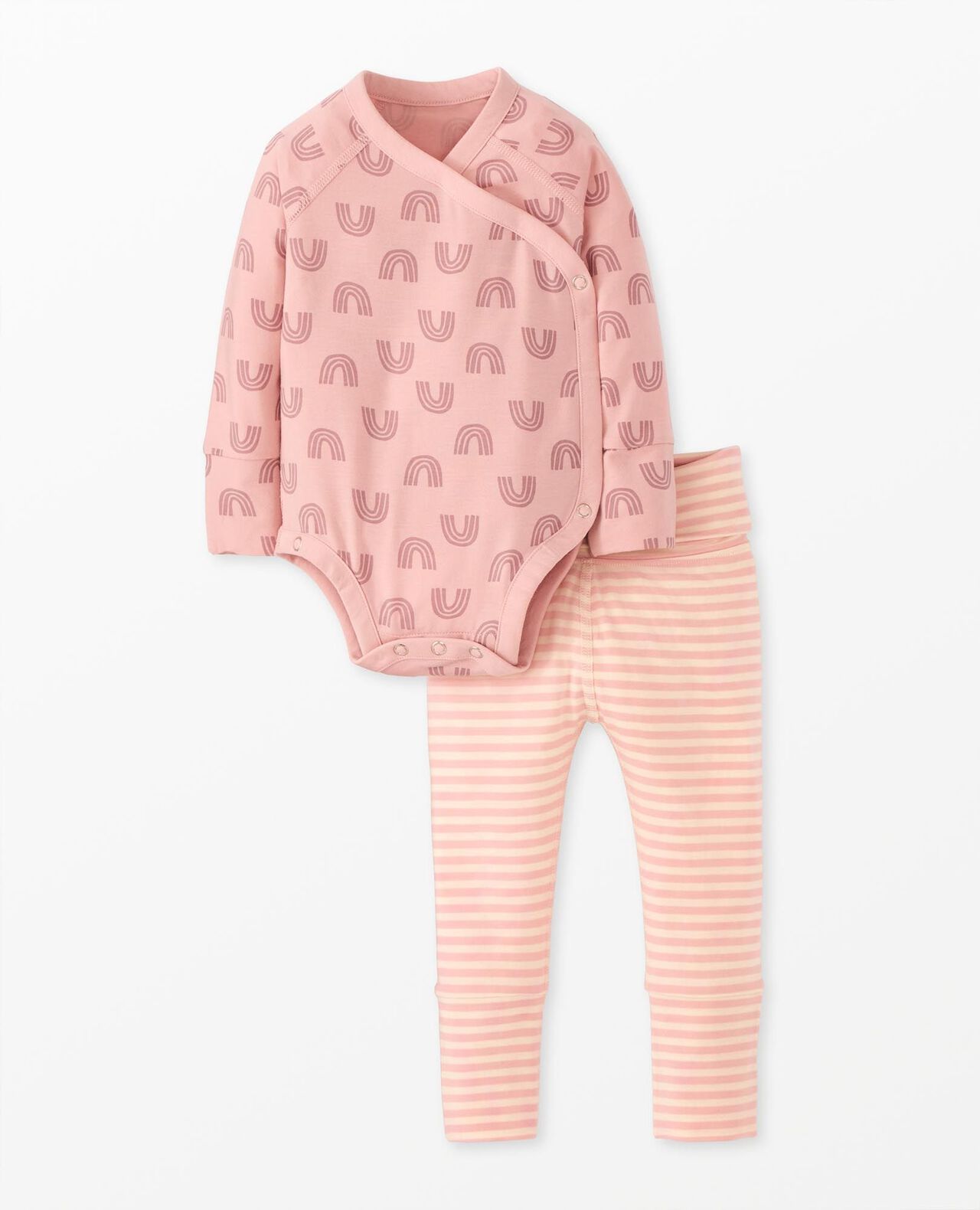 Baby Layette Wrap Top & Wiggle Pants in HannaSoft™