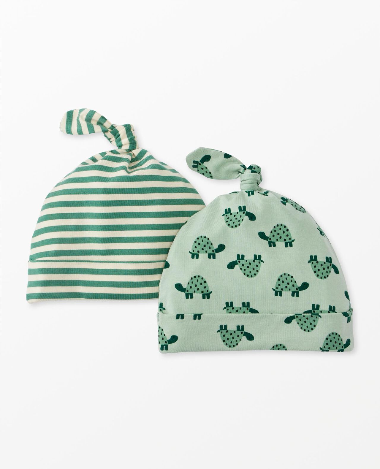 2-Piece Baby Layette Top Knot Beanie in HannaSoft™