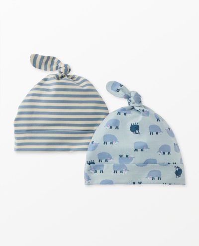 2-Piece Baby Layette Top Knot Beanie in HannaSoft™