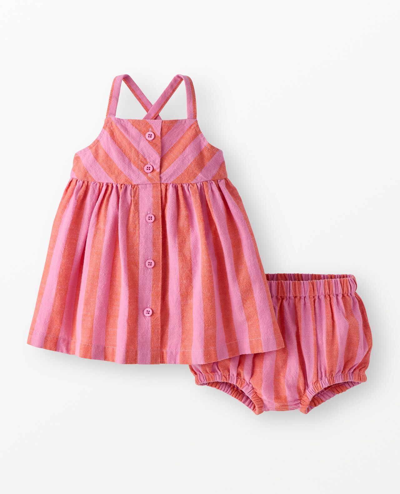 Baby Sleeveless Linen Dress & Bloomers Set - Image 2