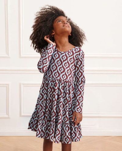 Long Sleeve Ruffle Skater Dress with Pockets