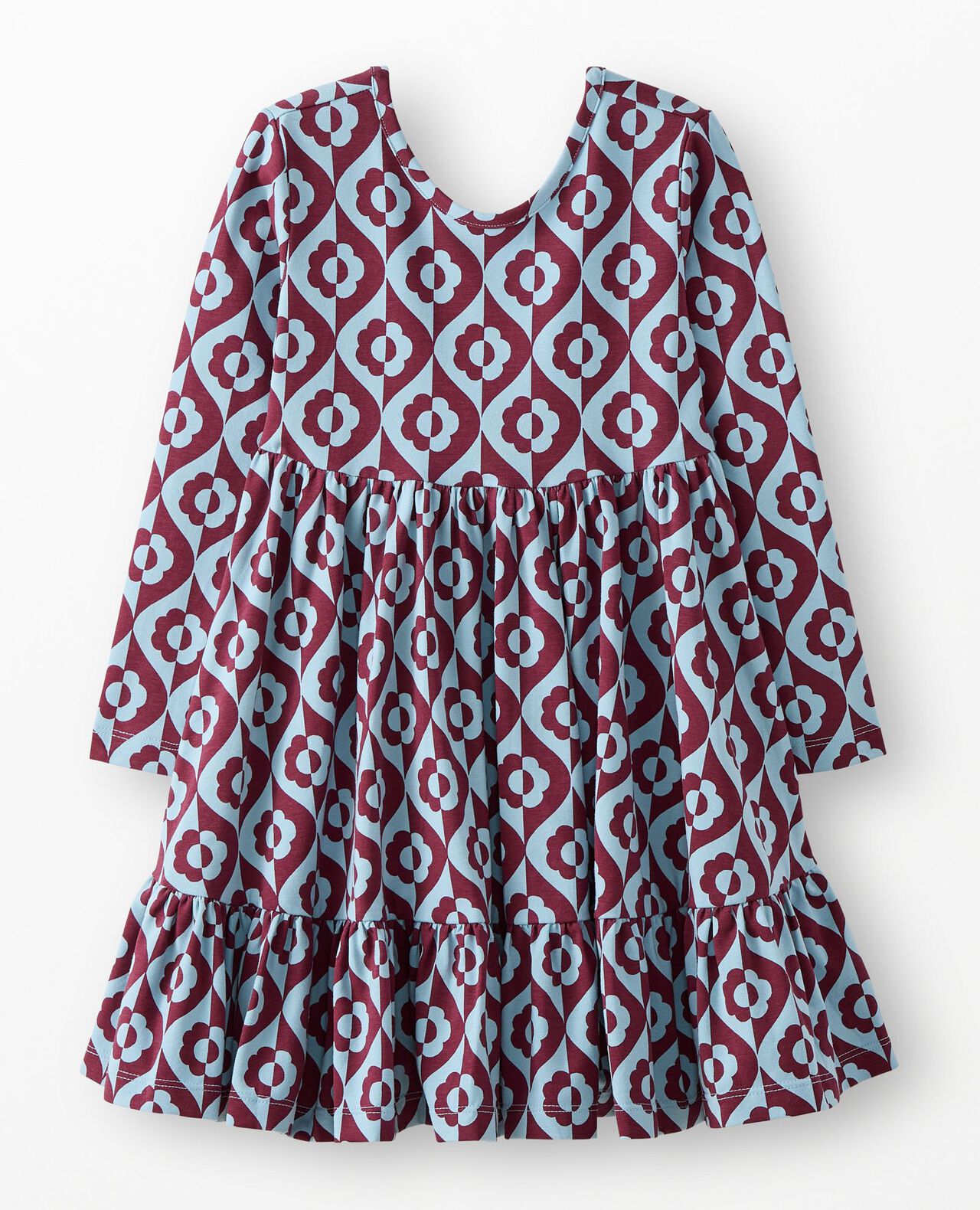 Long Sleeve Ruffle Skater Dress with Pockets - Image 2