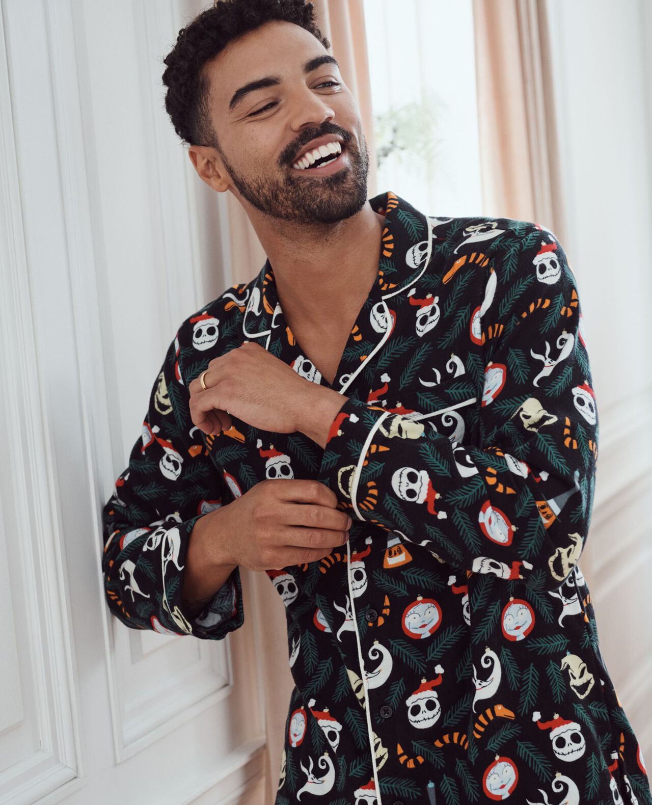 Adult Disney Tim Burton's The Nightmare Before Christmas Flannel Pajama Top