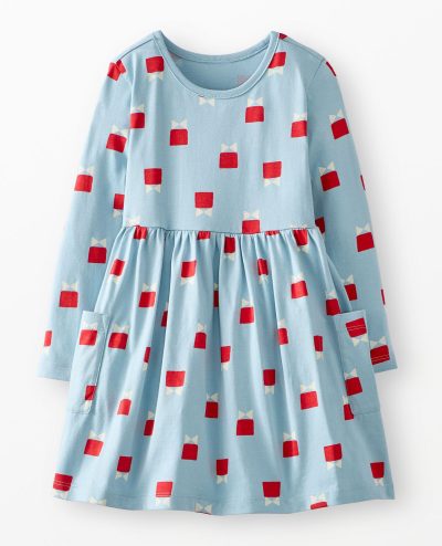 Holiday Long Sleeve Playground Dress with Pockets