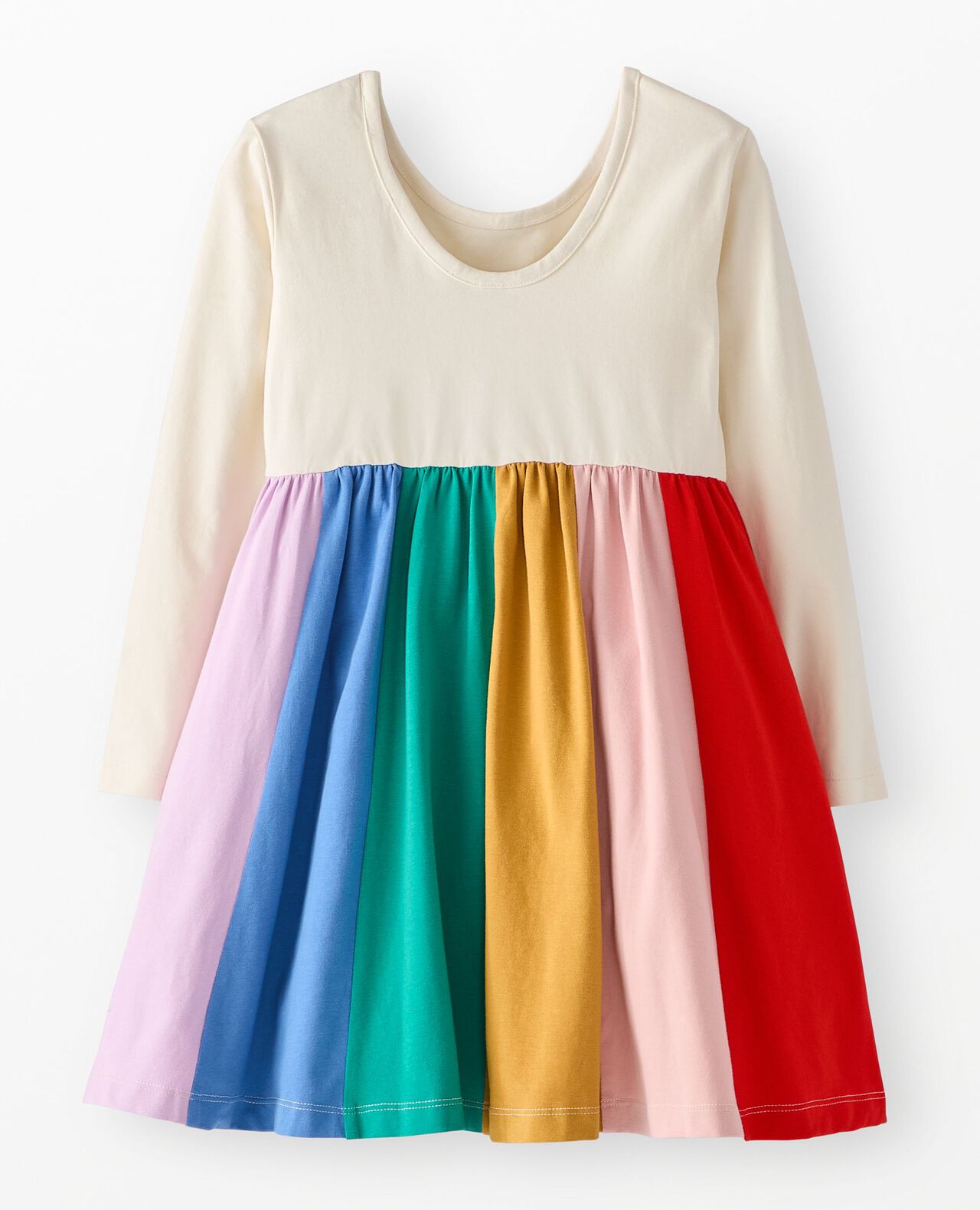 Long Sleeve Rainbow Skater Dress with Pockets - Image 2