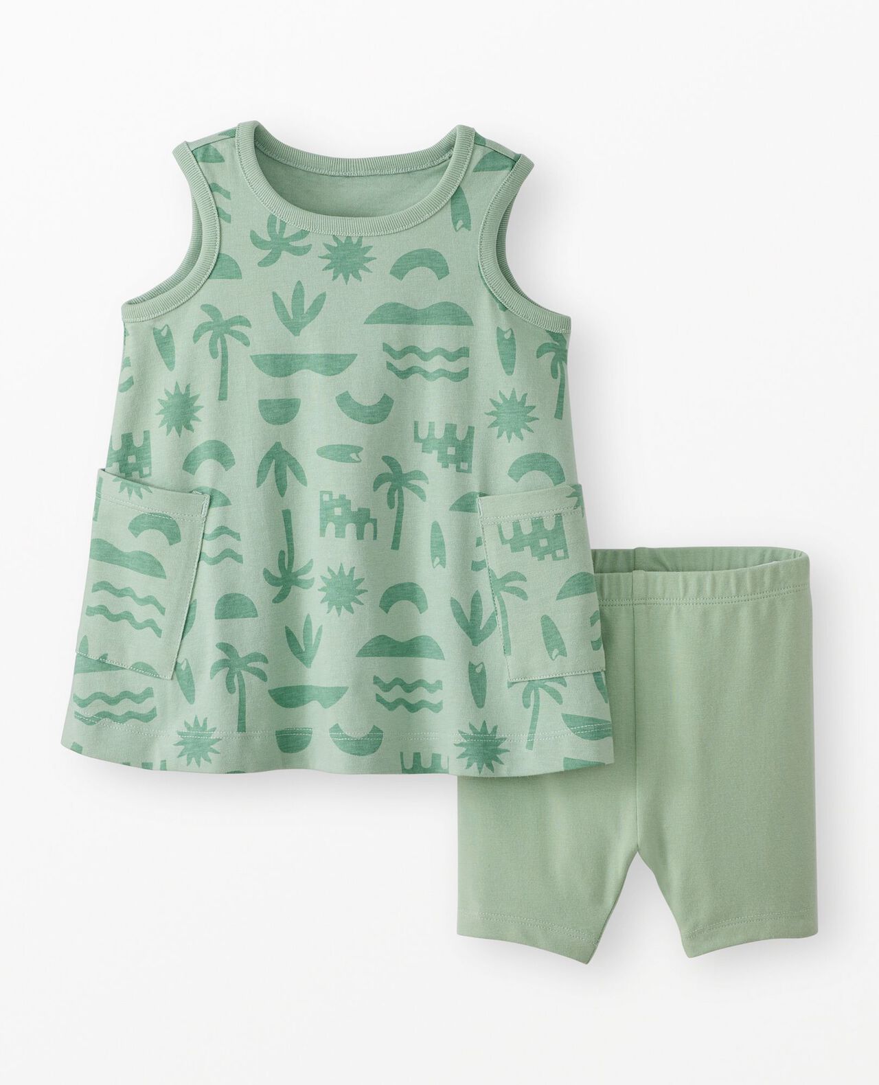 Baby Sleeveless Pocket Dress & Shorts Set - Image 2