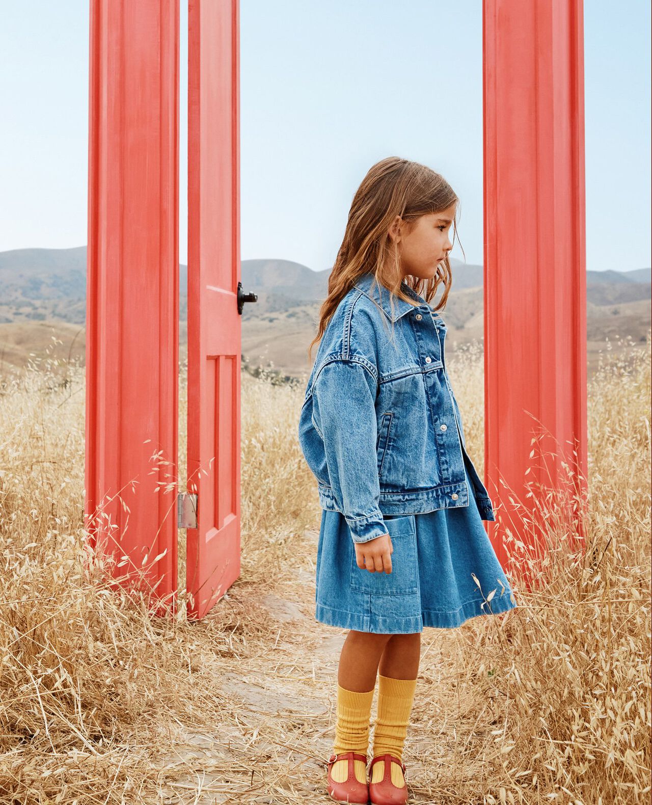 Denim Pinafore Dress with Pockets - Image 6