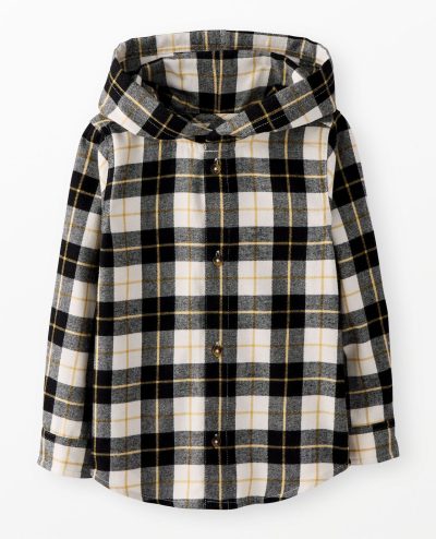 Flannel Hooded Button Up Shirt