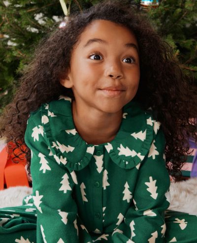 Holiday Ruffle Flannel Pajama Set