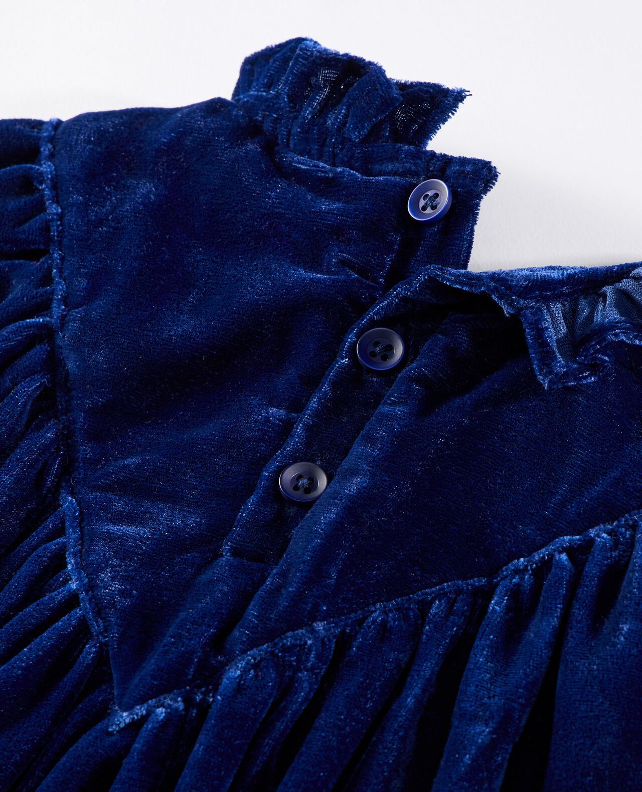 Balloon Sleeve Velvet Dress with Pockets - Image 2
