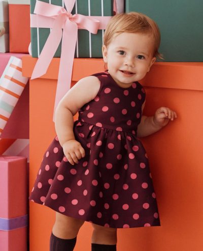 Baby Sleeveless Polka Dot Dress & Bloomers Set