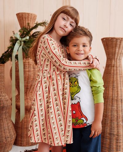 Dr. Seuss Grinch Long Sleeve Skater Dress with Pockets