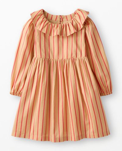 Long Sleeve Collared Twill Dress with Pockets