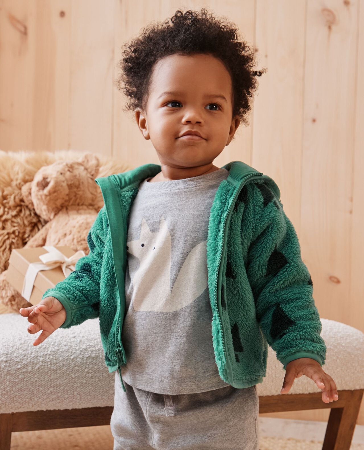 Baby Holiday Marshmallow Fleece Jacket - Image 3