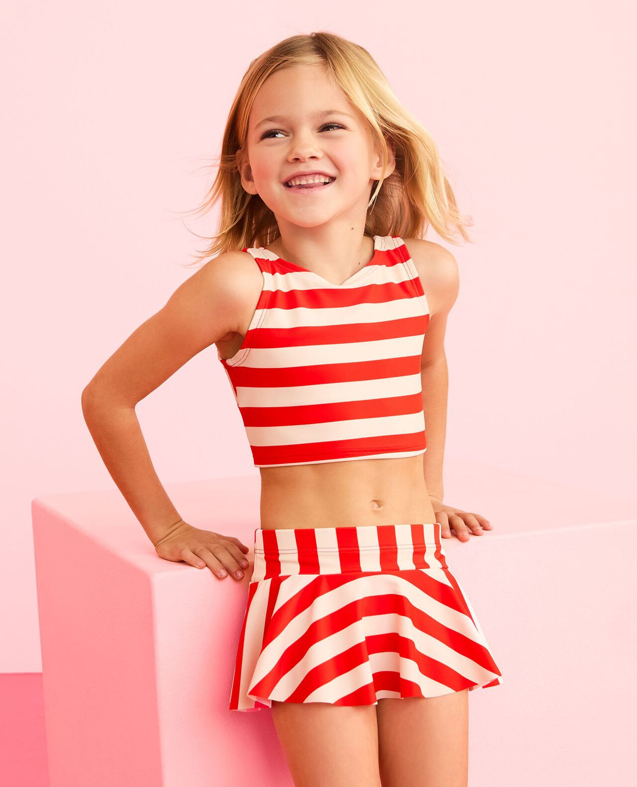 Two-Piece Cherry Back Skirted Swimsuit - Image 6