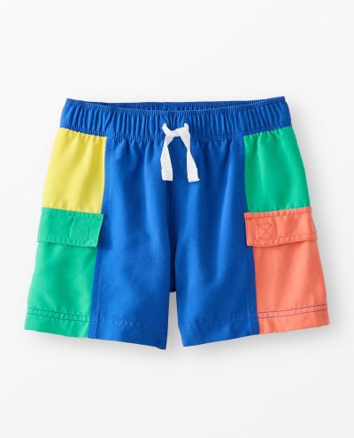 Colorblock Cargo Swim Trunks