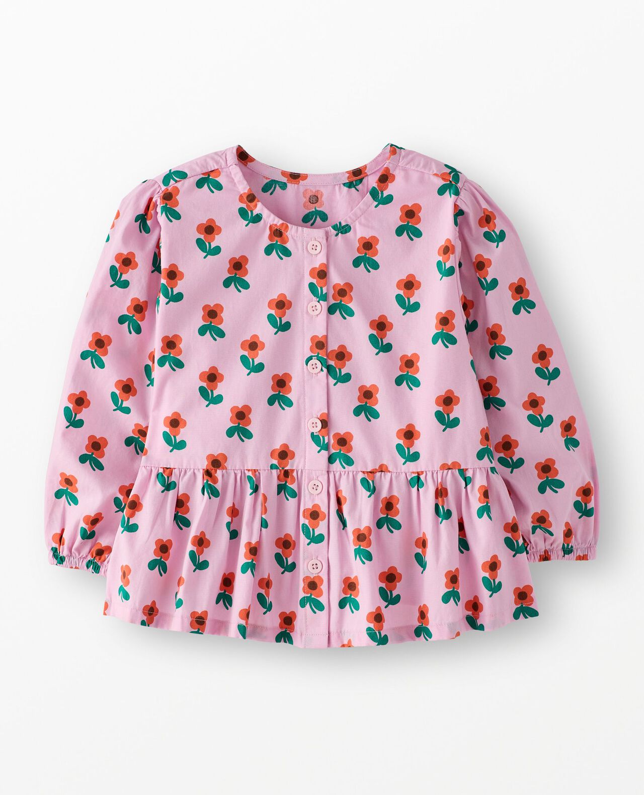 Long Sleeve Poplin Peplum Shirt - Image 2