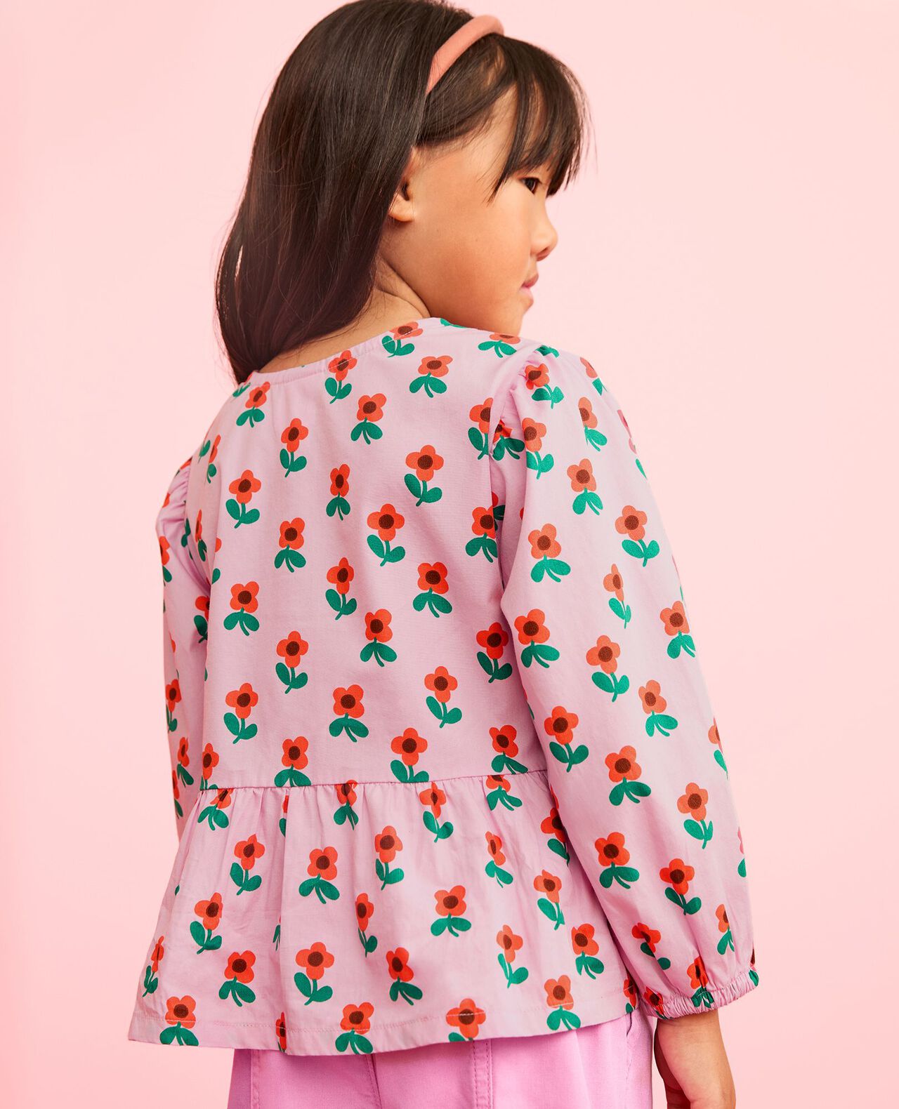 Long Sleeve Poplin Peplum Shirt - Image 4