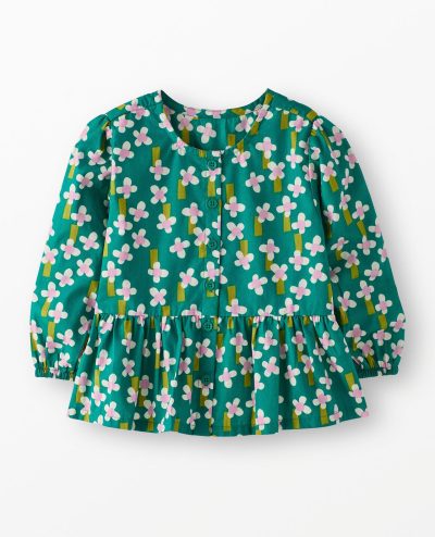Long Sleeve Poplin Peplum Shirt