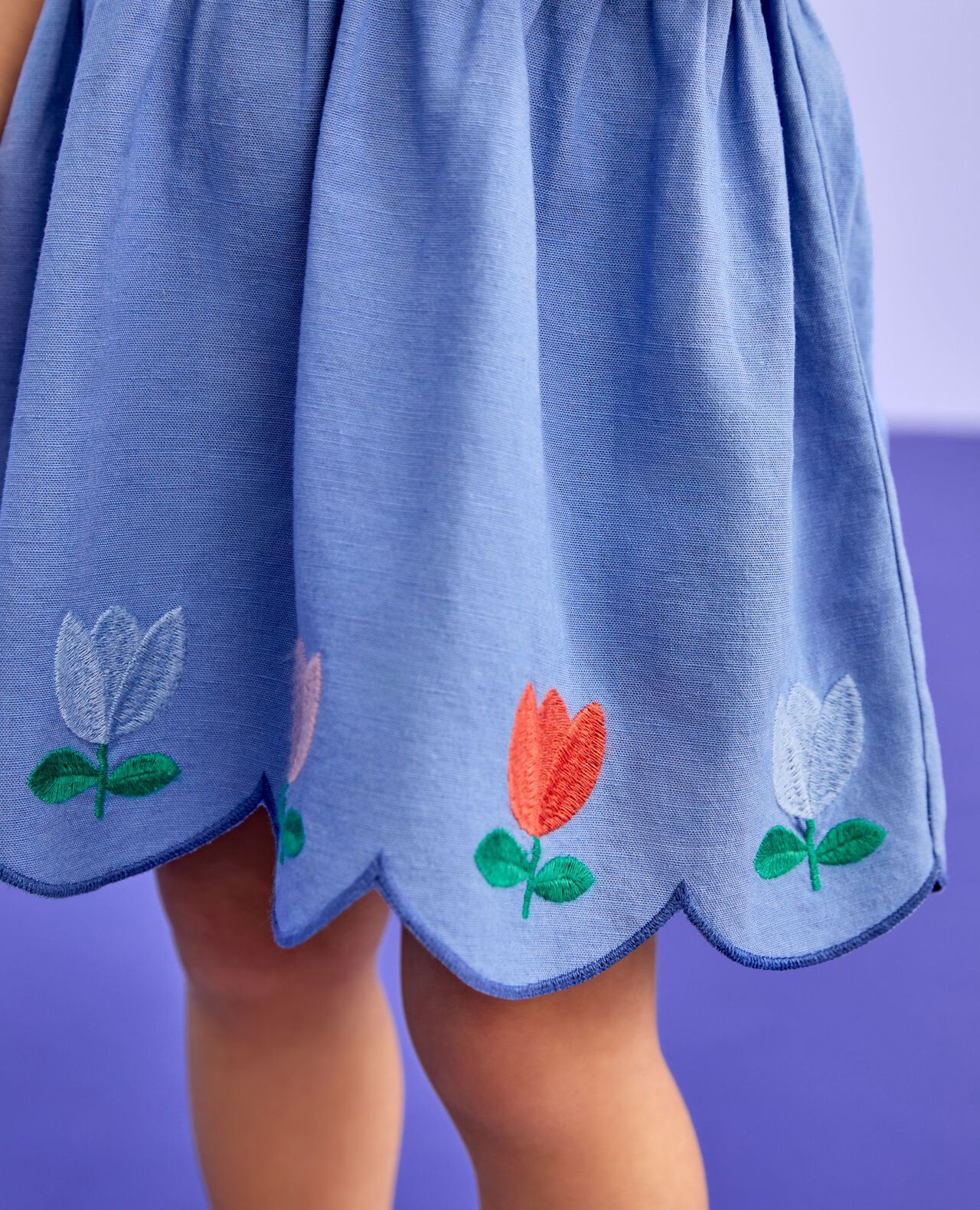 Baby Dolman Sleeve Linen Dress & Bloomers Set - Image 6