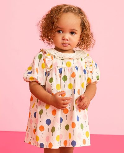 Baby Balloon Sleeve Poplin Dress & Bloomers Set