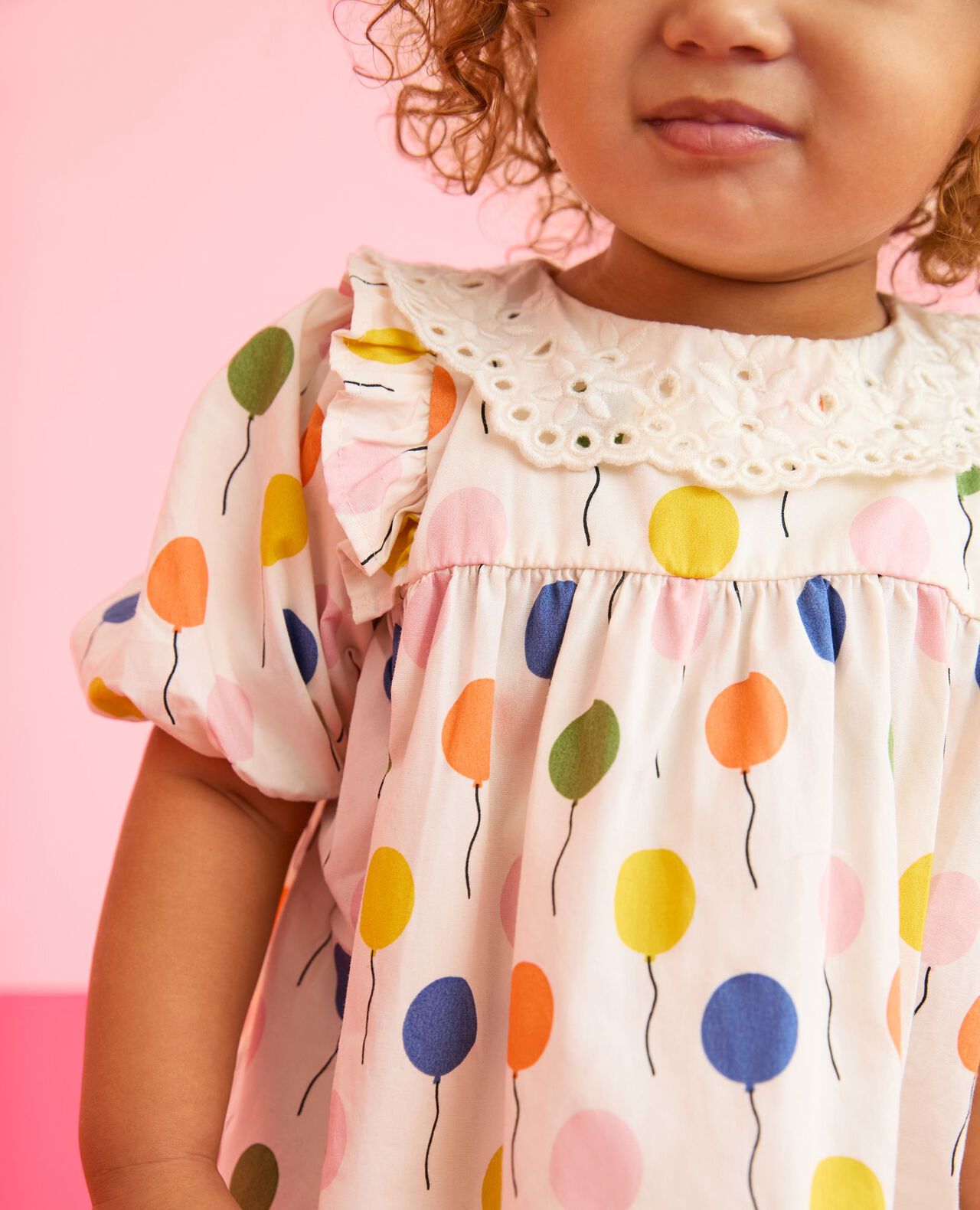 Baby Balloon Sleeve Poplin Dress & Bloomers Set - Image 5