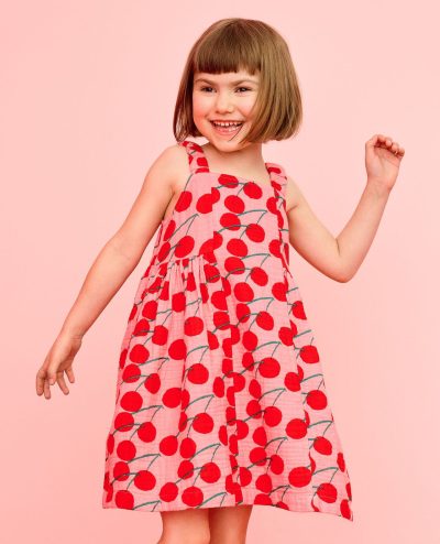 Sleeveless Muslin Dress with Pockets