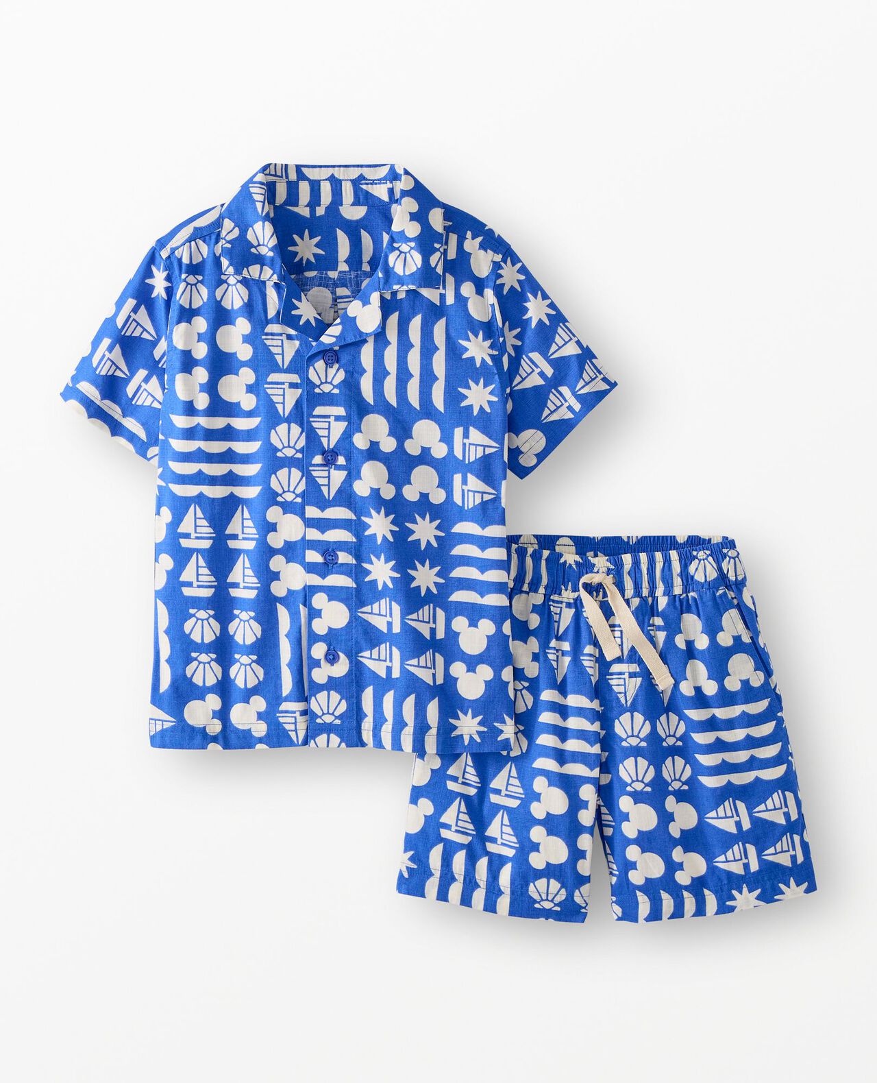 Disney Mickey Mouse Poplin Button Up Shirt & Shorts Set - Image 2