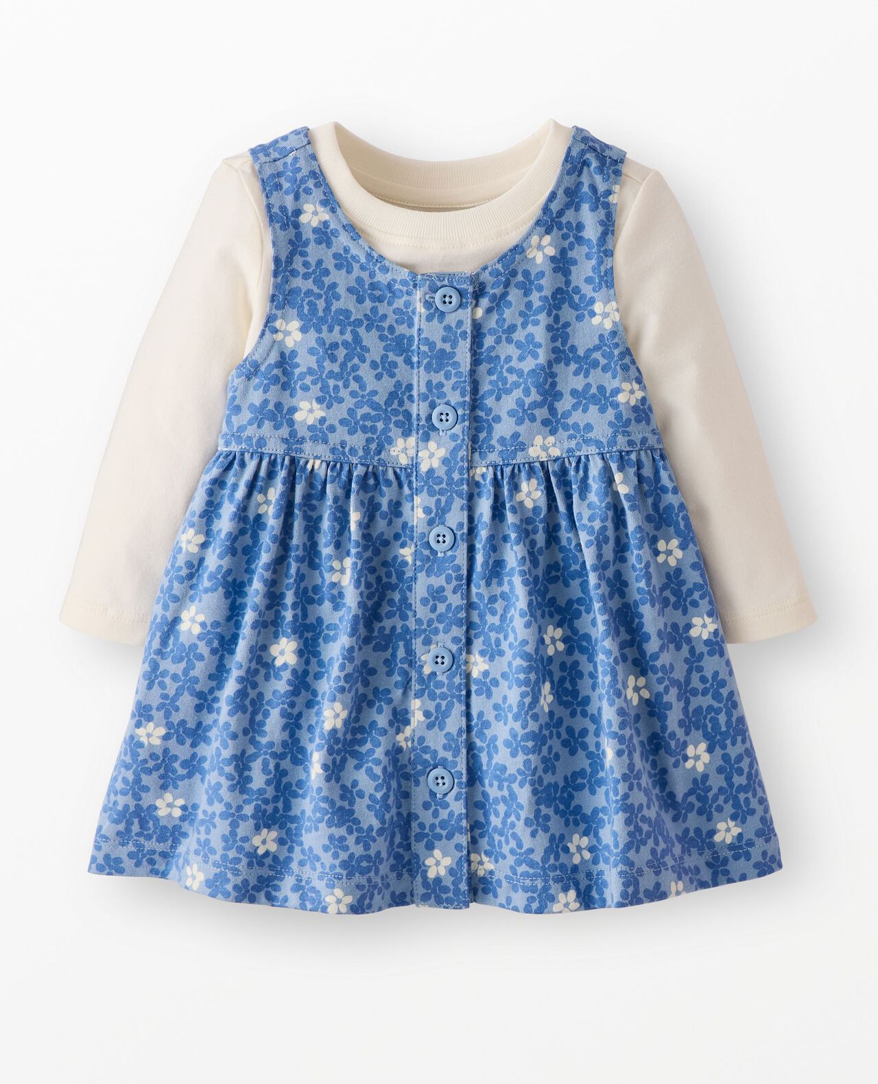 Baby Long Sleeve T-Shirt & Jumper Dress Set