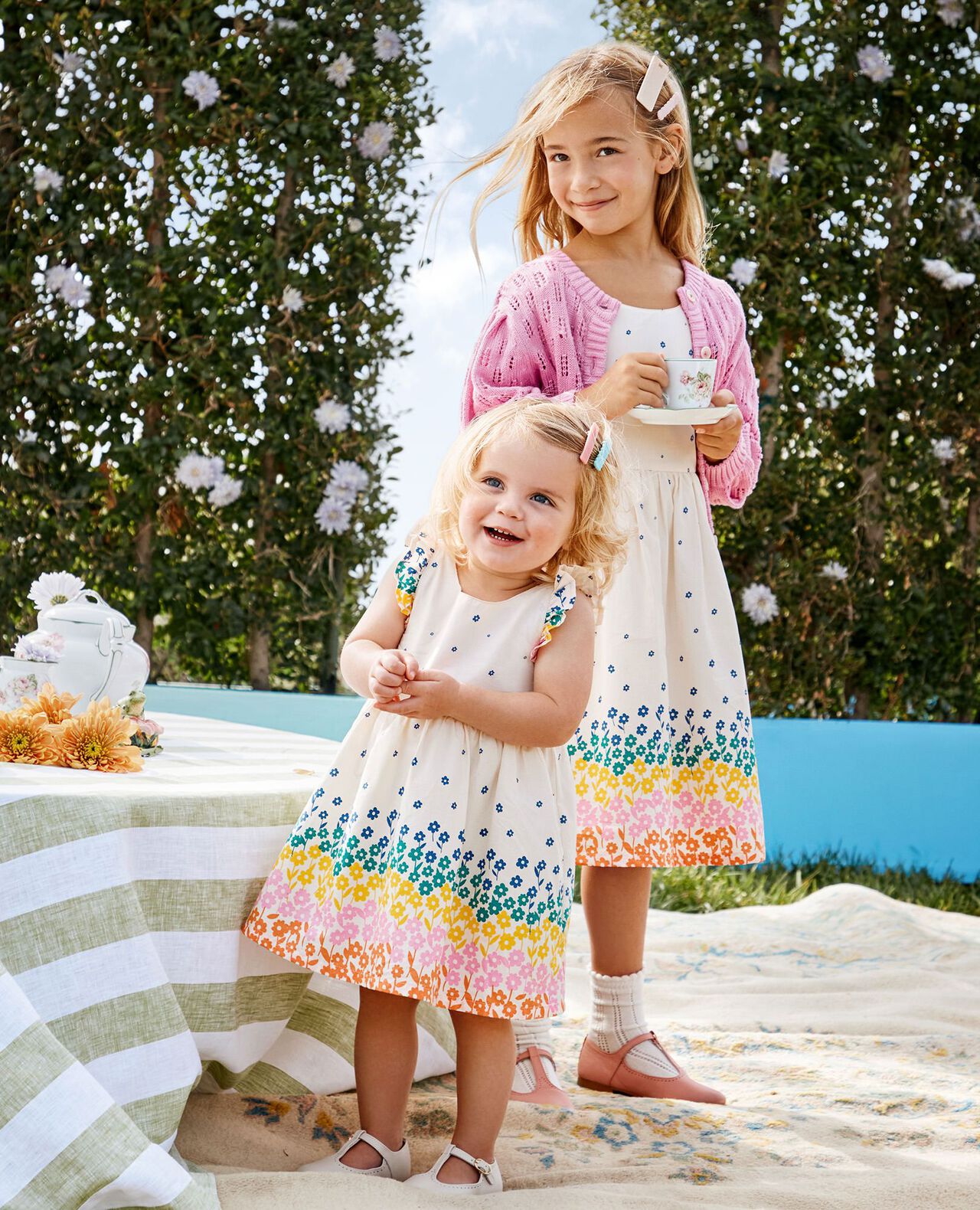 Baby Ruffle Sleeve Poplin Dress - Image 3