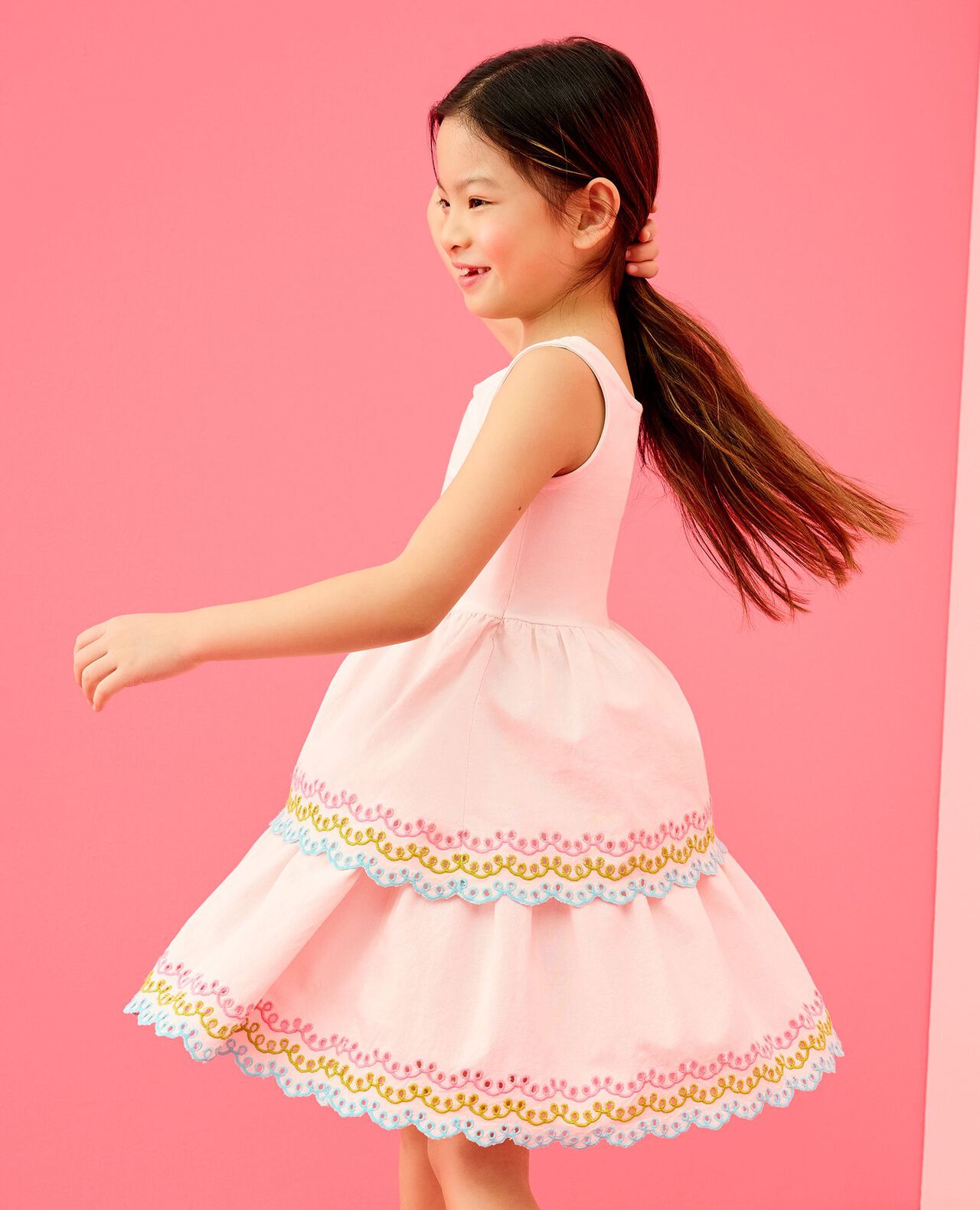 Sleeveless Embroidered Tiered Dress - Image 4