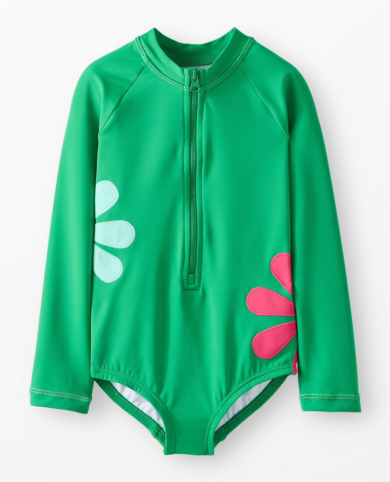 One-Piece Flower Rashguard Swimsuit