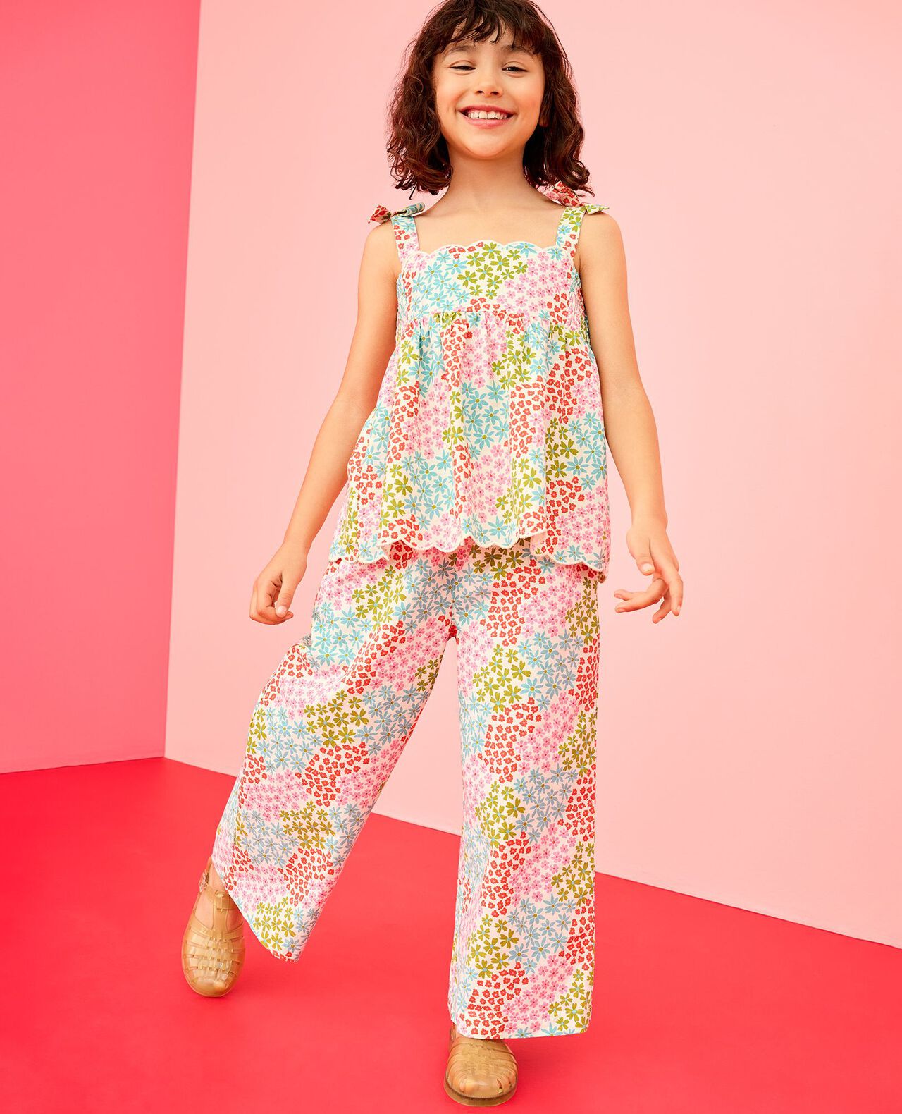 Sleeveless Linen Top & Wide Leg Pants Set