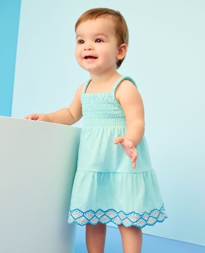 Baby Sleeveless Smocked Tiered Dress