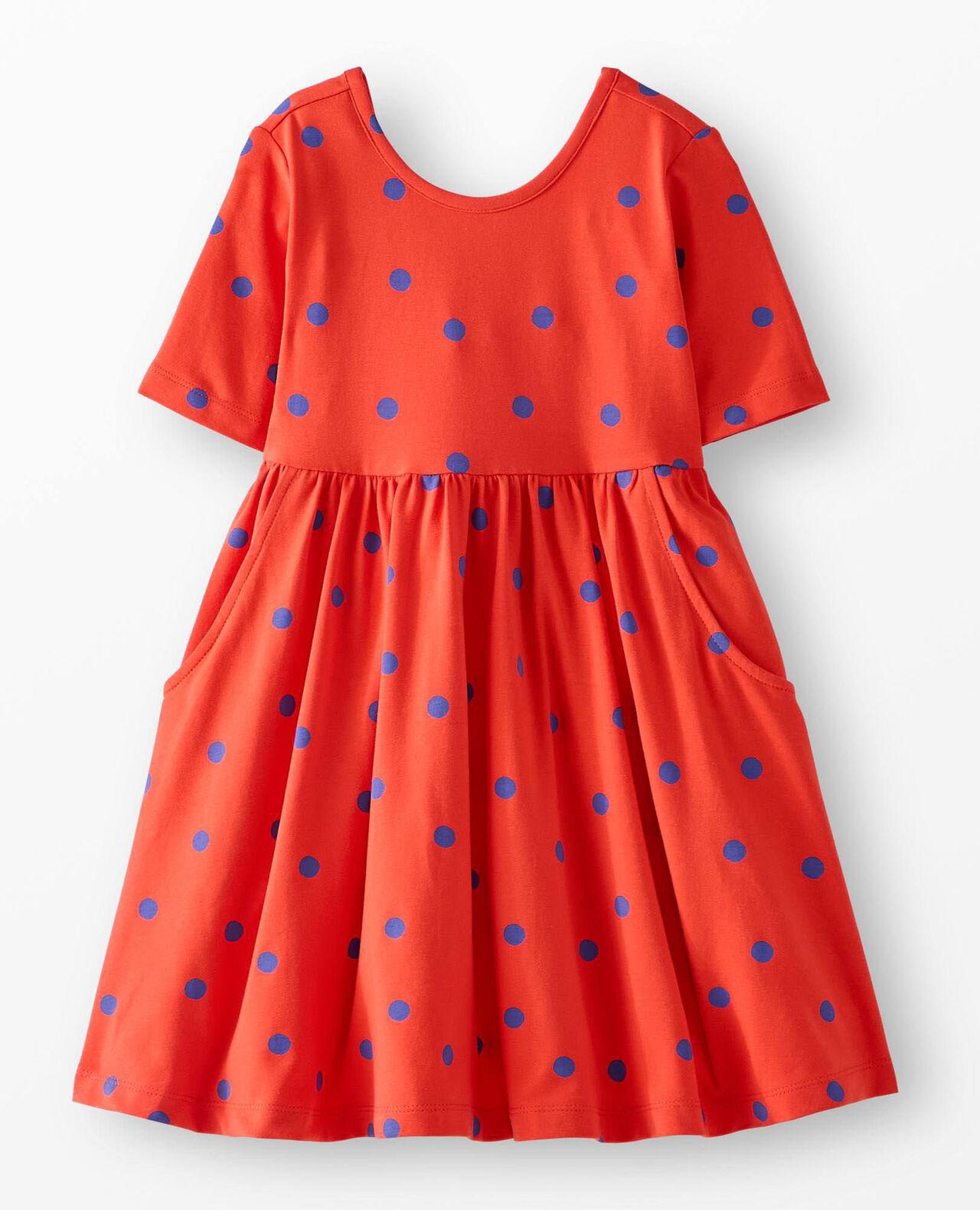 Elbow Sleeve Skater Dress with Pockets