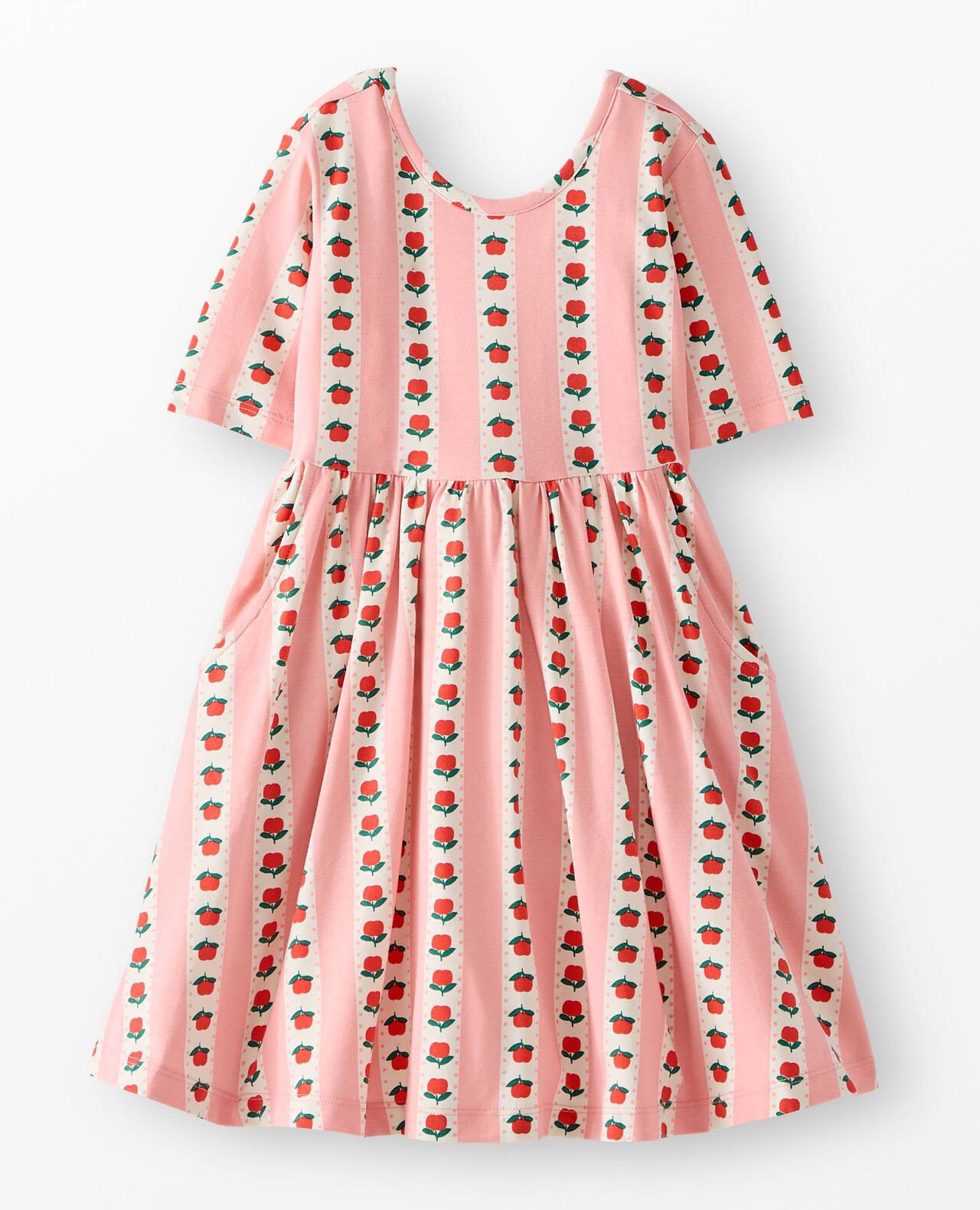 Elbow Sleeve Skater Dress with Pockets
