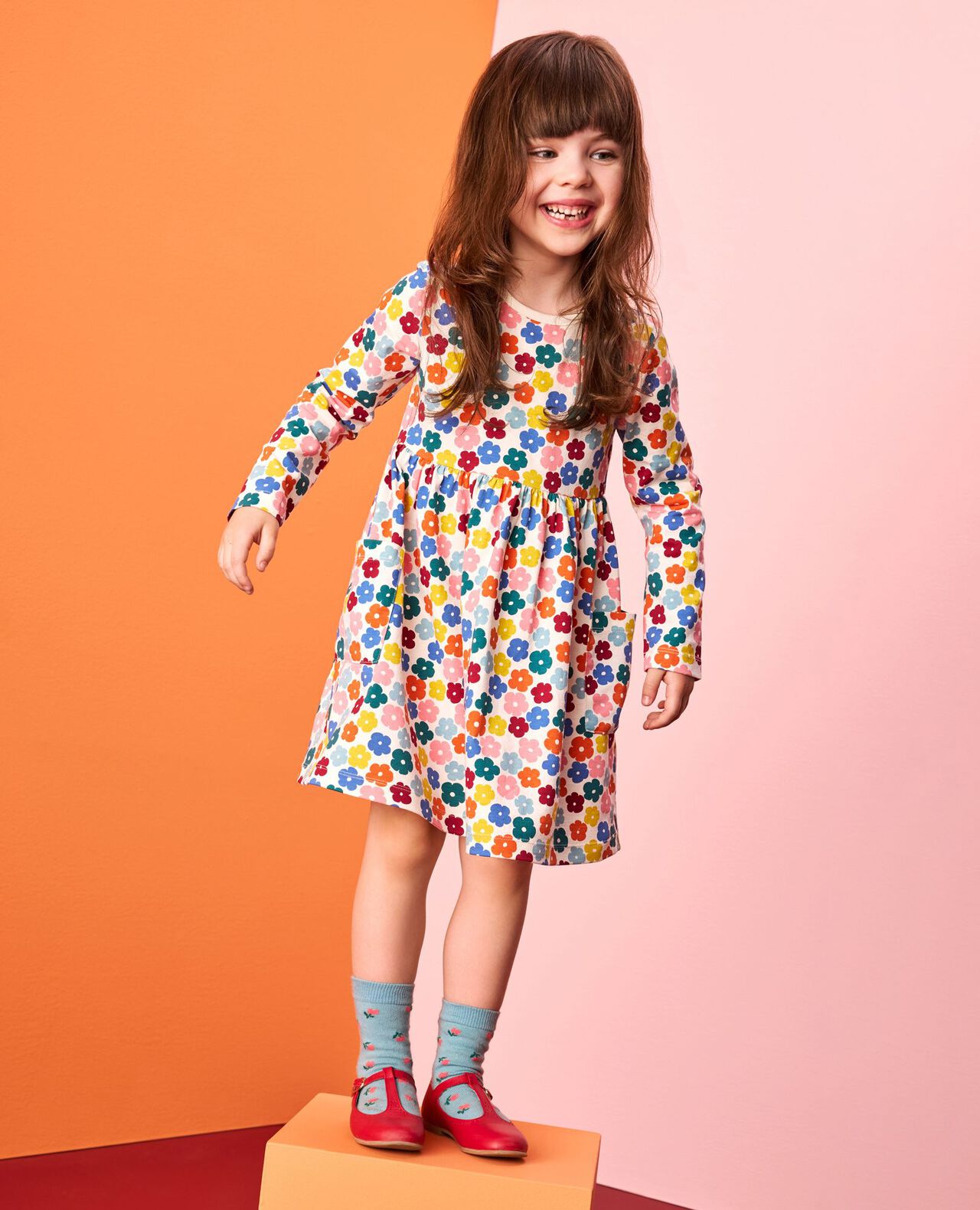 Long Sleeve Playground Dress with Pockets - Image 3