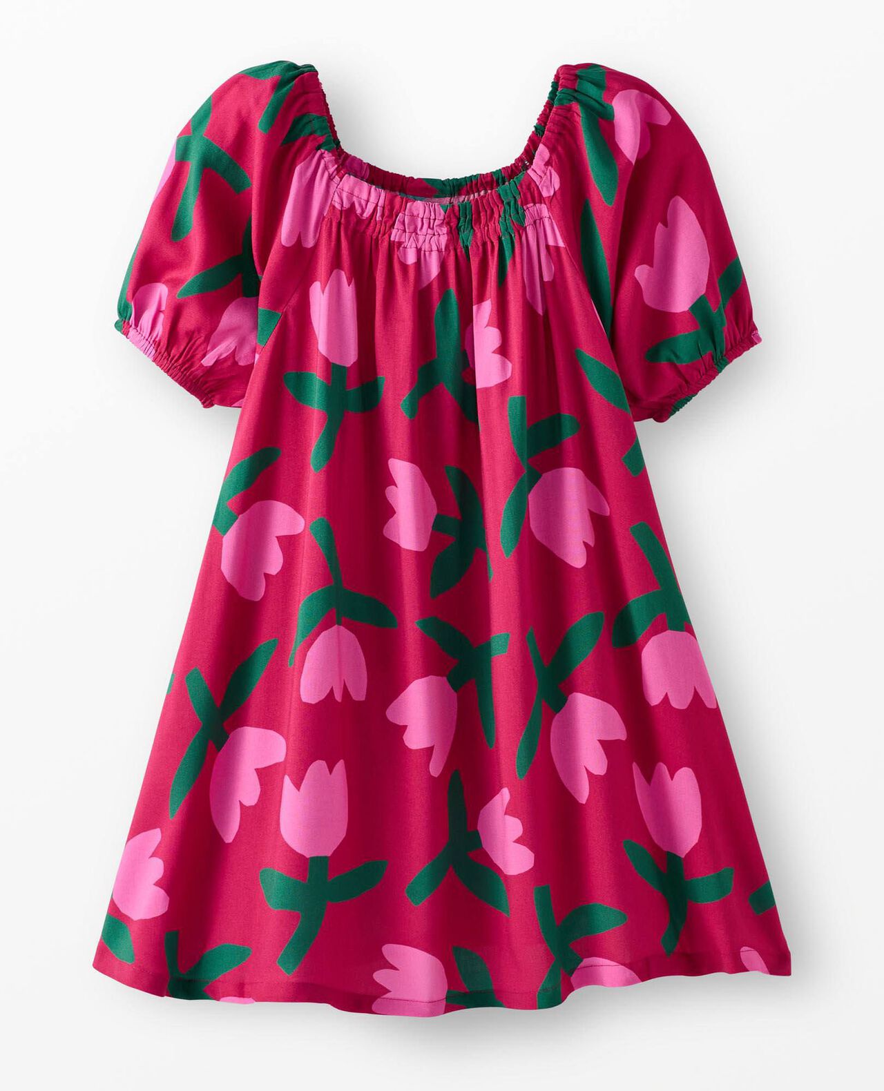 Puff Sleeve Challis Dress