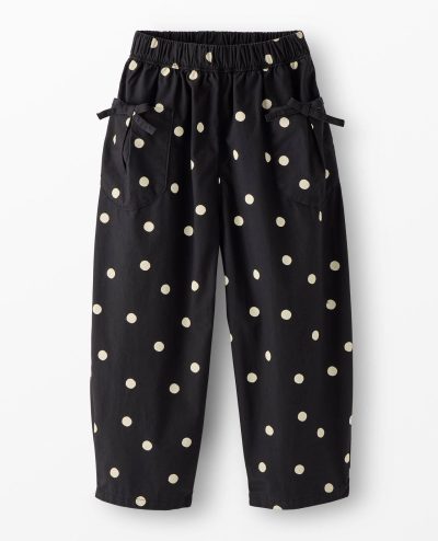 Poplin Dot Bow Pocket Pants