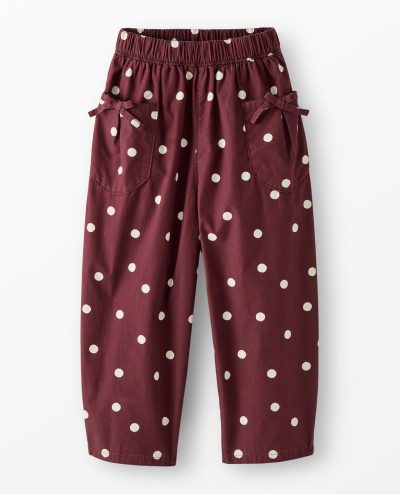 Poplin Dot Bow Pocket Pants