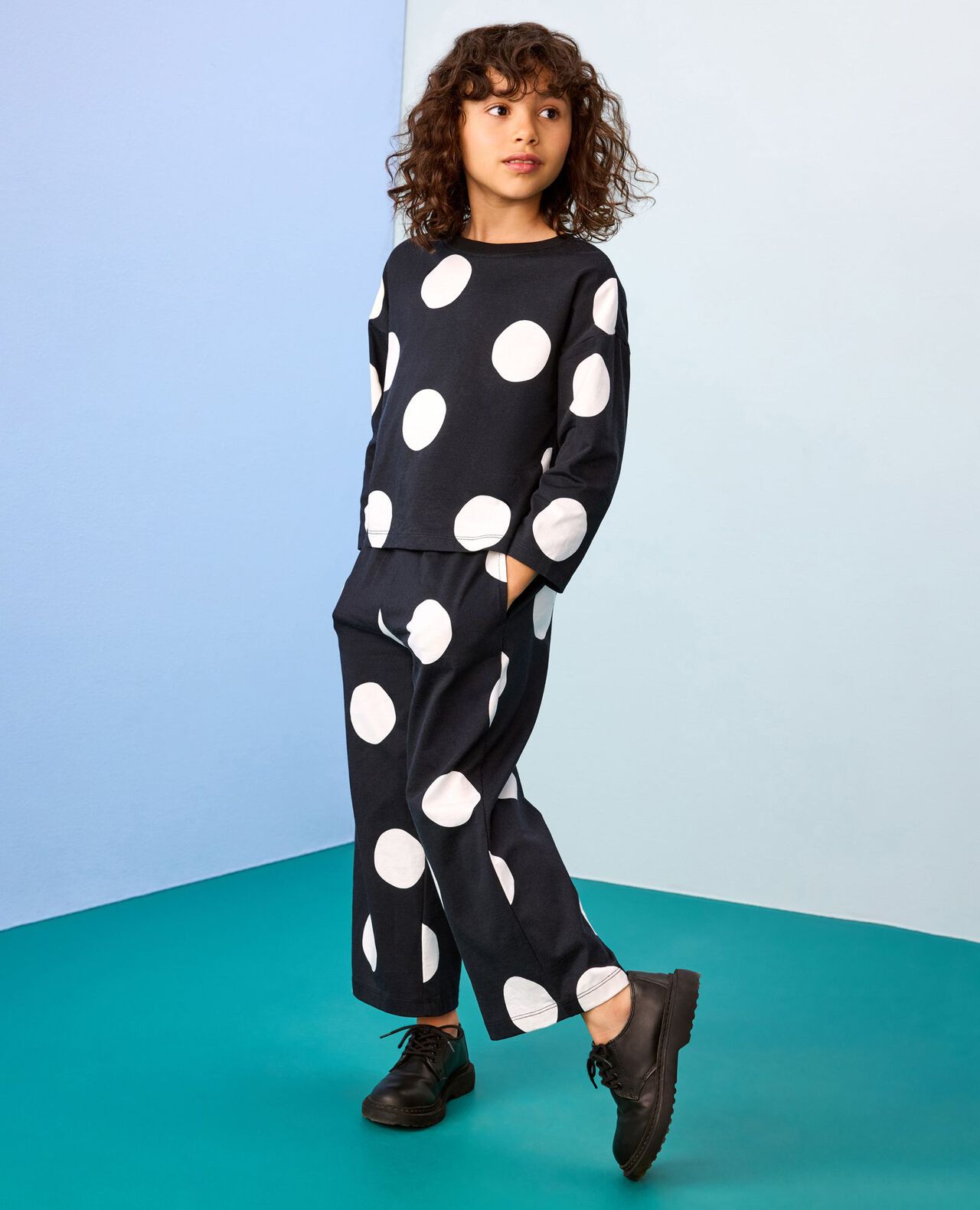 Long Sleeve Top & Wide Leg Pants Set - Image 3