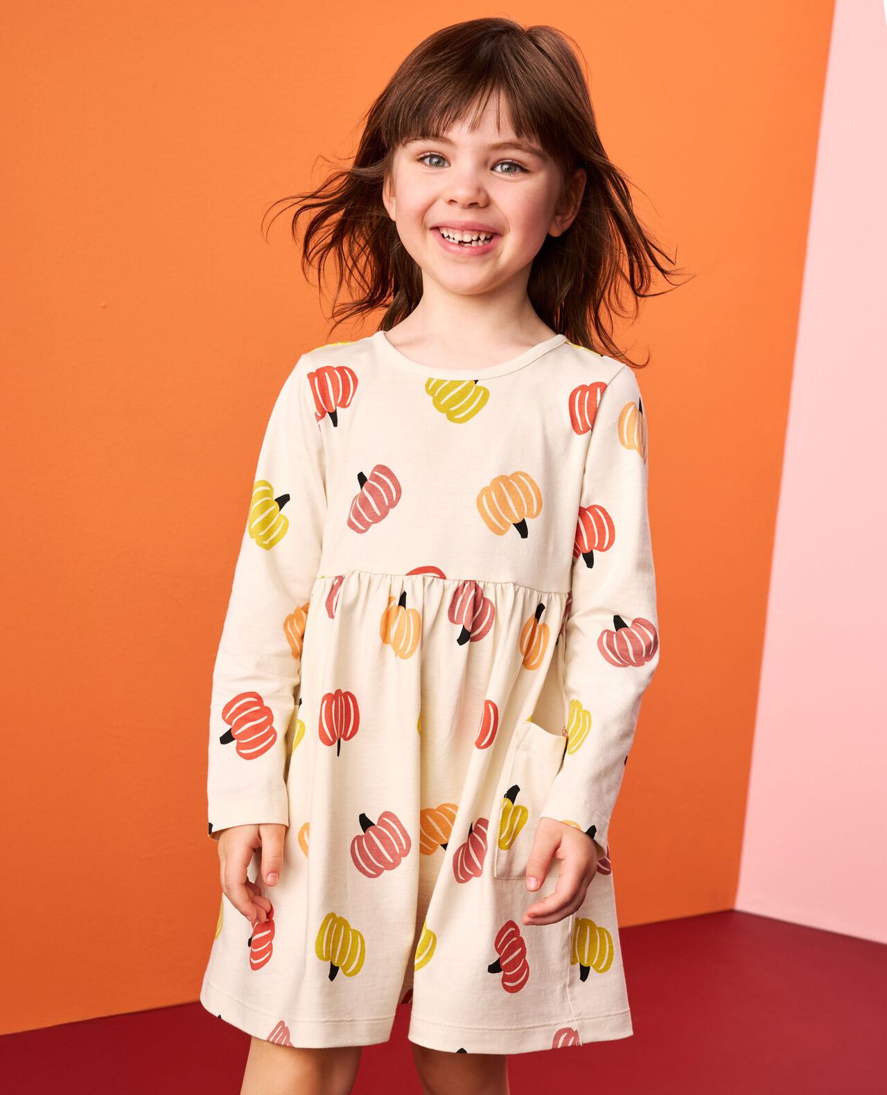 Halloween Long Sleeve Playground Dress with Pockets - Image 3