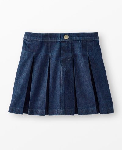 Pleated Denim Skirt