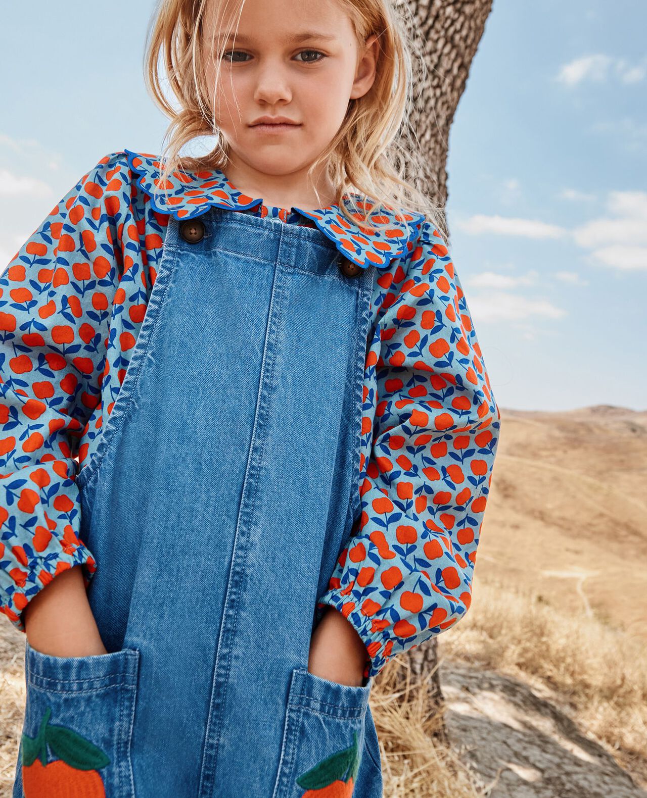 Long-Sleeve Collared Twill Top - Image 3