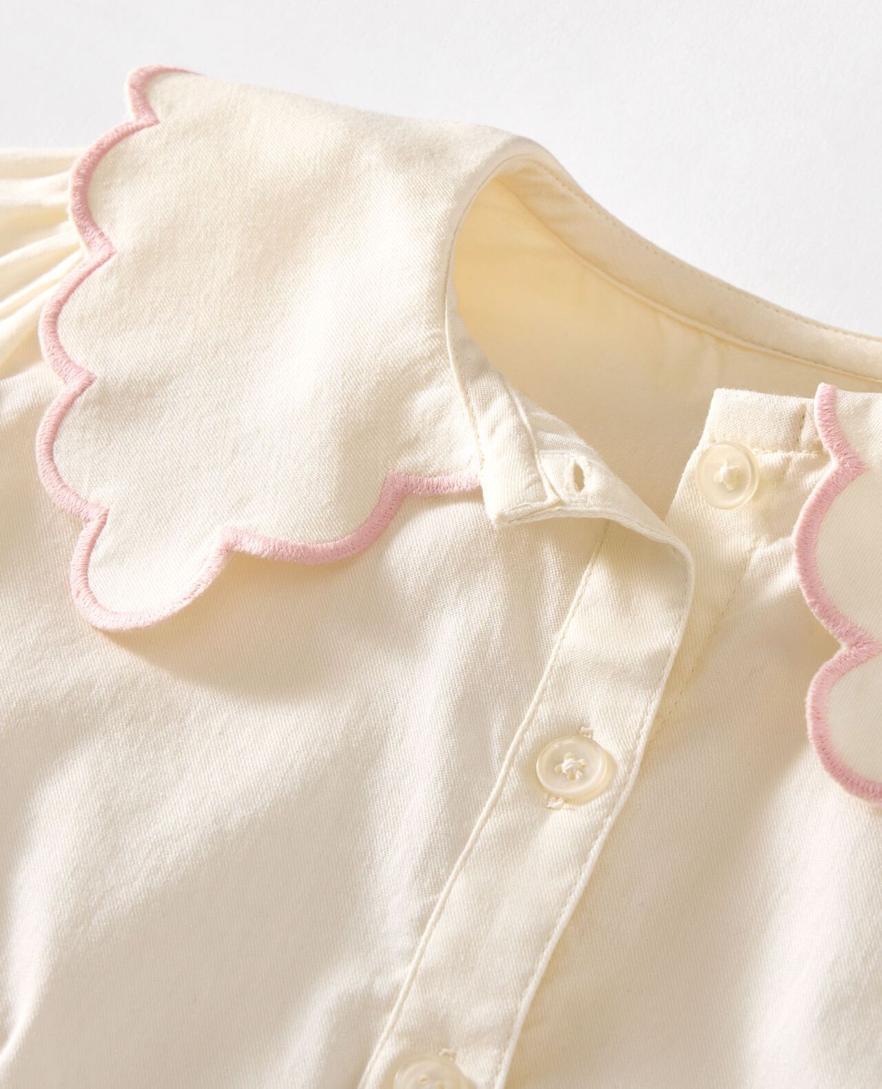 Long-Sleeve Collared Twill Top - Image 3